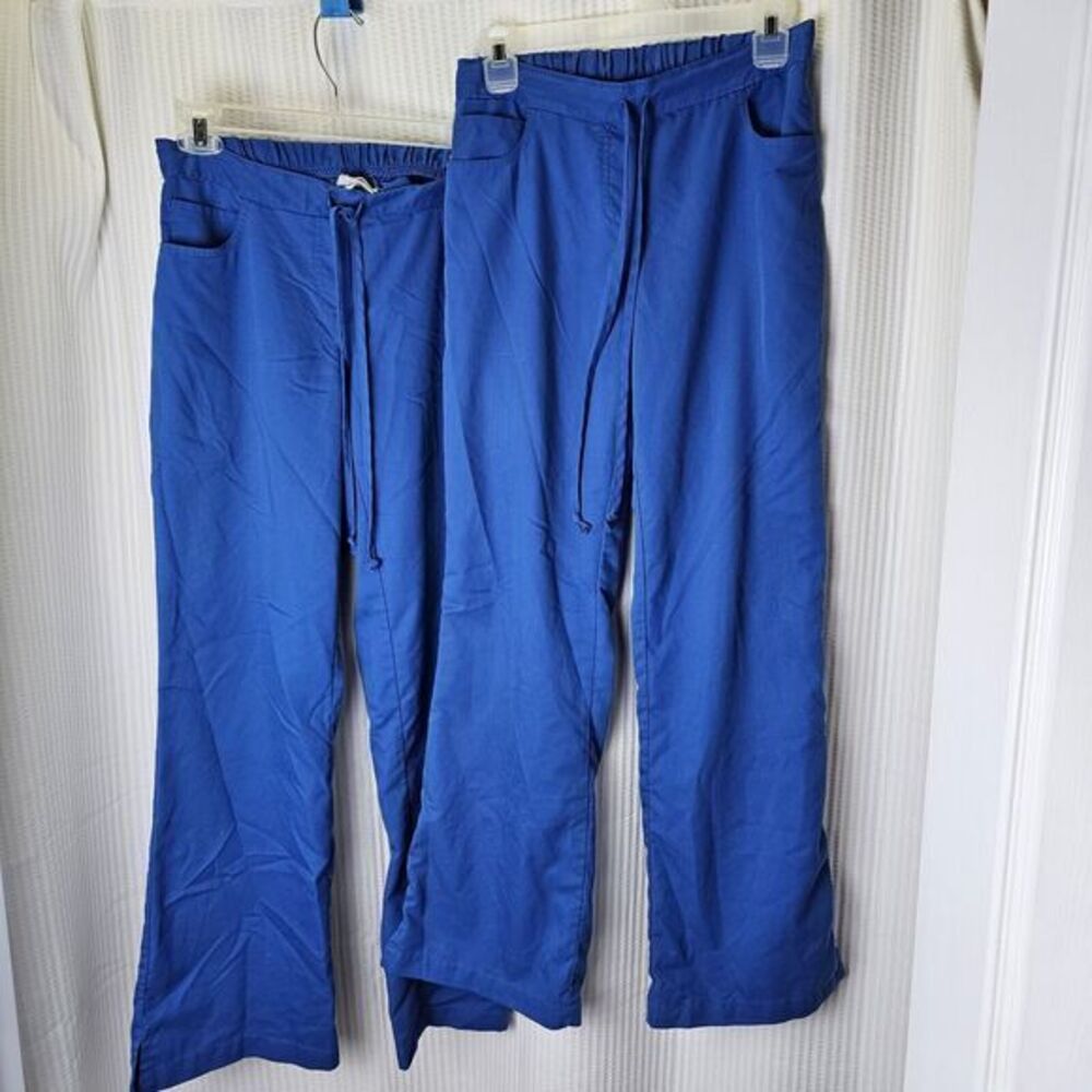 Grey’s Anatomy Scrub XS Set Royal Blue 5 Pocket Flare Leg XS Medical Nurse Pants
